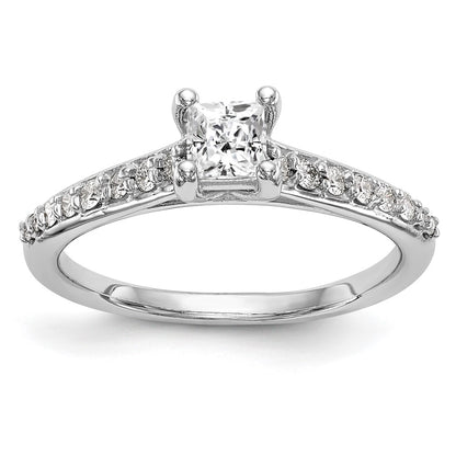 14K White Gold Simulated Diamond Engagement Ring