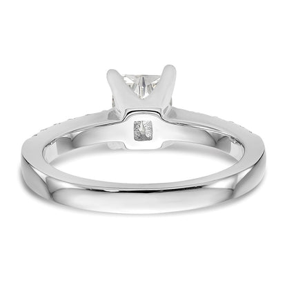 True Origin 14K White Gold 1/3 carat Lab Grown Diamond VS+ F+ Semi-Mount Emerald Engagement Ring