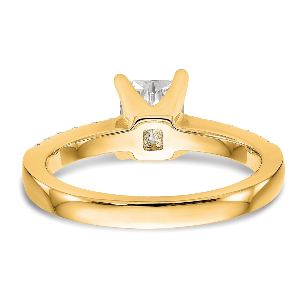 True Origin 14K Yellow Gold 1/3 carat Lab Grown Diamond VS+ F+ Semi-Mount Emerald Engagement Ring