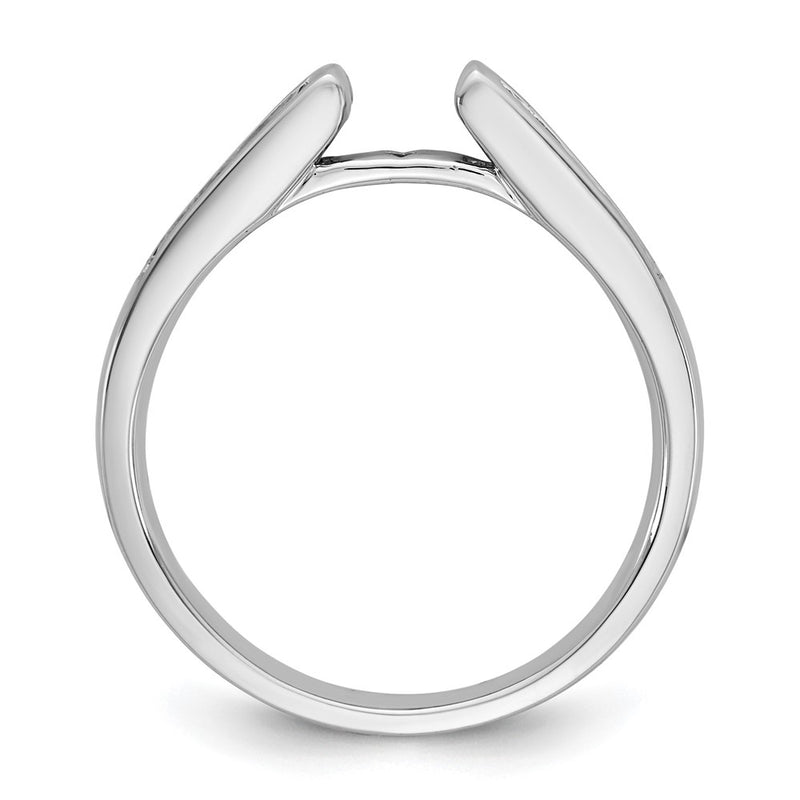 14K White Gold Peg Set 3/8 Carat Channel Princess Diamond Semi Mount Engagement Ring
