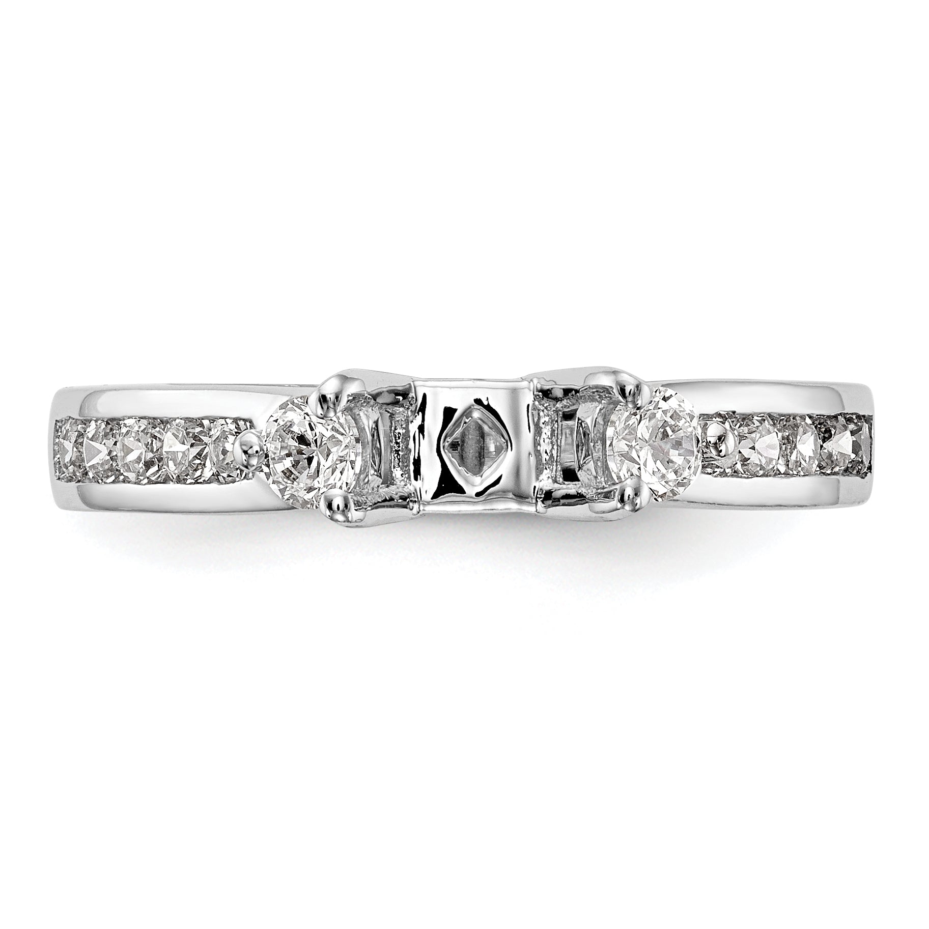 14k White Gold 1/2 Ct. Lab Grown Diamond VS/SI+ G+ Peg Set Engagement Ring