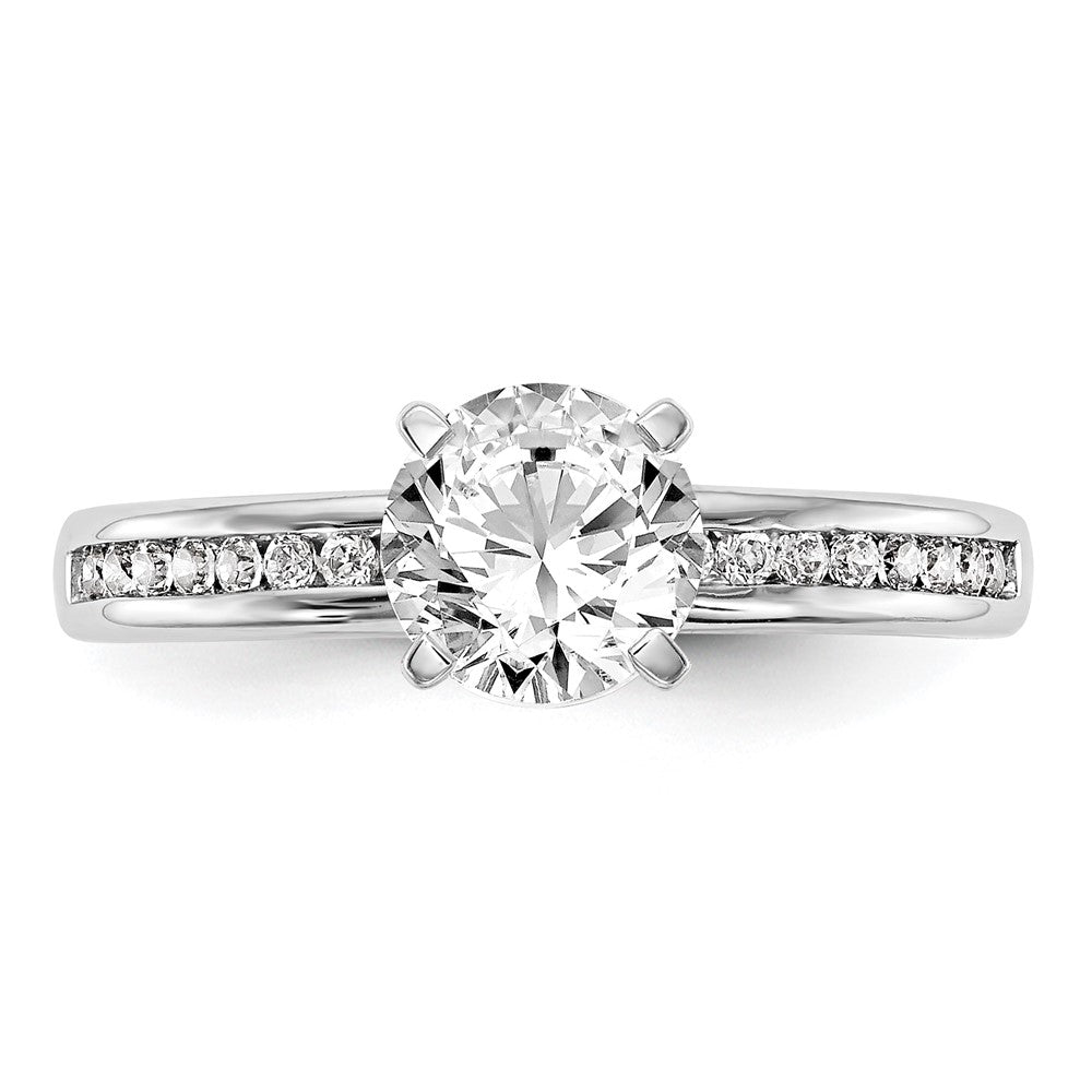 14K White Gold Peg Set 1/5 Carat Channel Diamond Semi Mount Engagement Ring