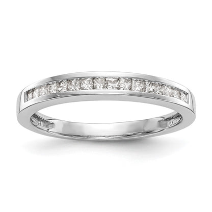 14K White Gold 1/5 Carat Channel Set Princess Diamond Complete Wedding Band