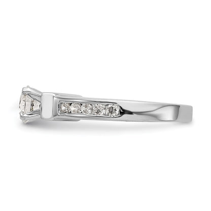 14K White Gold True Origin 1/2 Carat Lab Grown Diamond Vs D E F Semi Mount Peg Set Engagement Ring