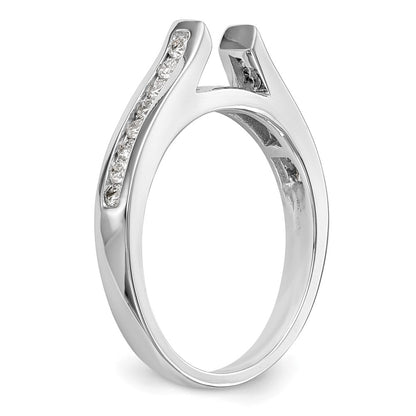14K White Gold Peg Set 1/4 Carat Channel Diamond Semi Mount Engagement Ring