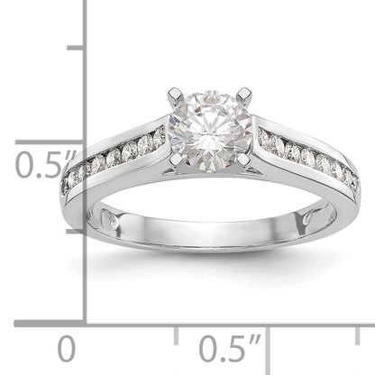 14K White Gold Peg Set 1/4 Carat Channel Diamond Semi Mount Engagement Ring