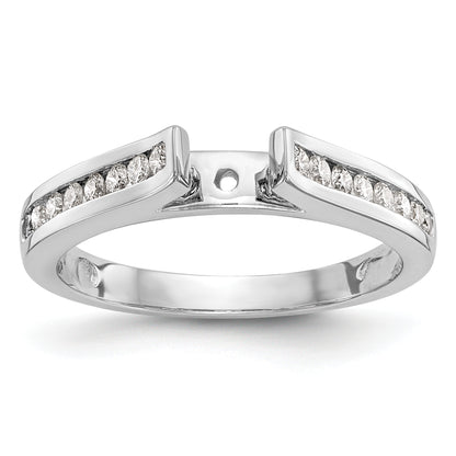 14K White Gold Peg Set 1/4 Carat Channel Diamond Semi Mount Engagement Ring