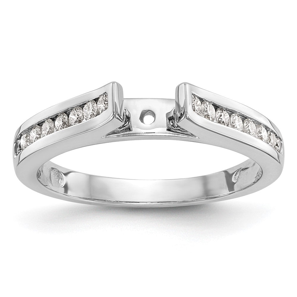 14K White Gold Peg Set 1/4 Carat Channel Diamond Semi Mount Engagement Ring