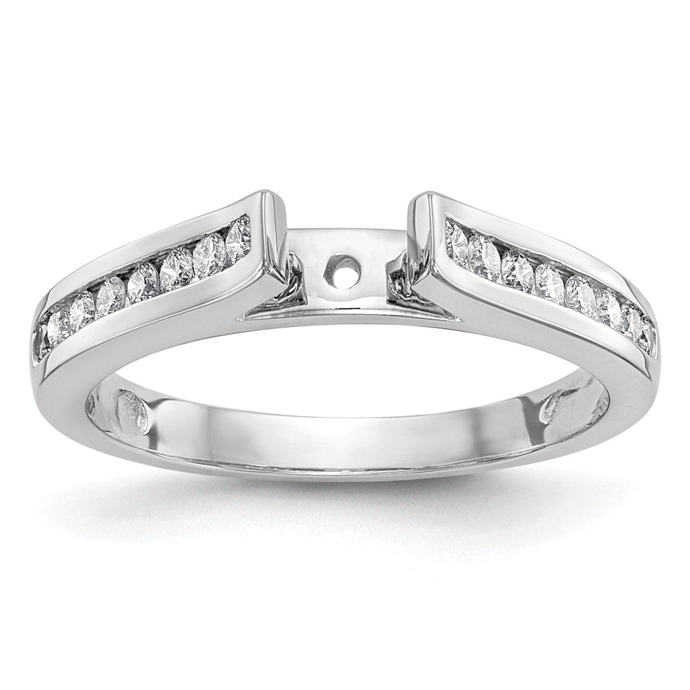 14K White Gold Peg Set 1/4 Carat Channel Diamond Semi Mount Engagement Ring