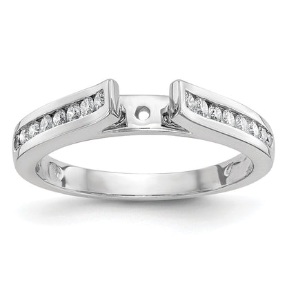 14K White Gold Peg Set 1/4 Carat Channel Diamond Semi Mount Engagement Ring