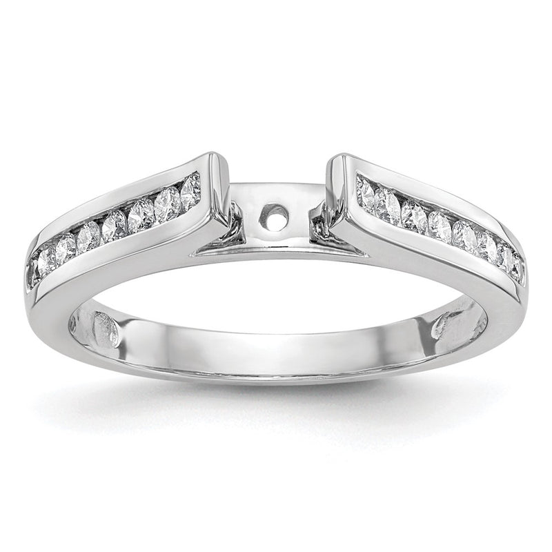 14K White Gold Peg Set 1/4 Carat Channel Diamond Semi Mount Engagement Ring