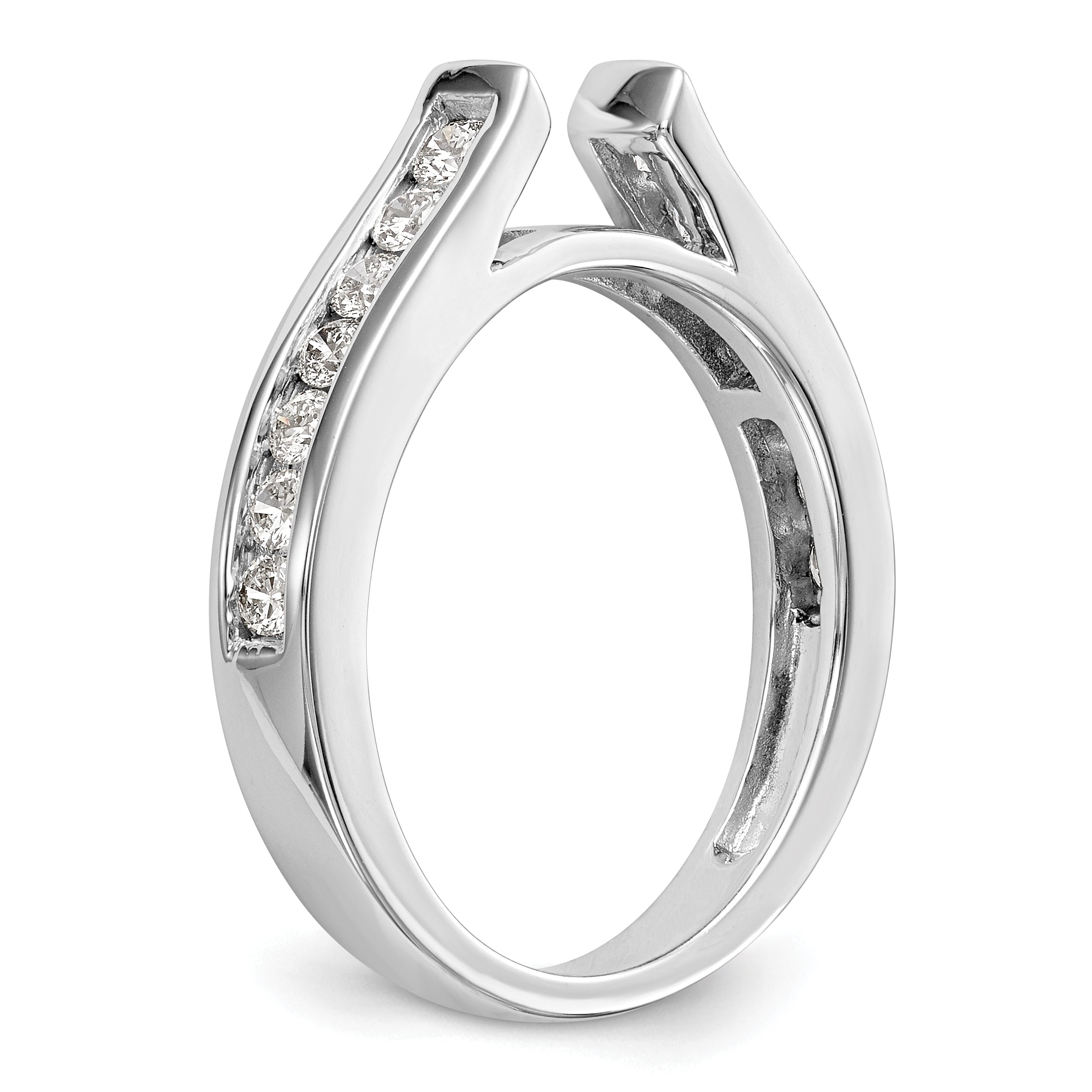 14k White Gold 1/2 Ct. Lab Grown Diamond VS/SI+ G+ Peg Set Engagement Ring