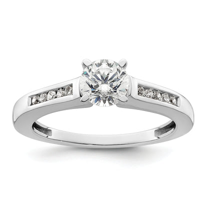 14K White Gold Lab Grown Diamond VS/SI FGH Peg Set Semi-mount Engagement Ring