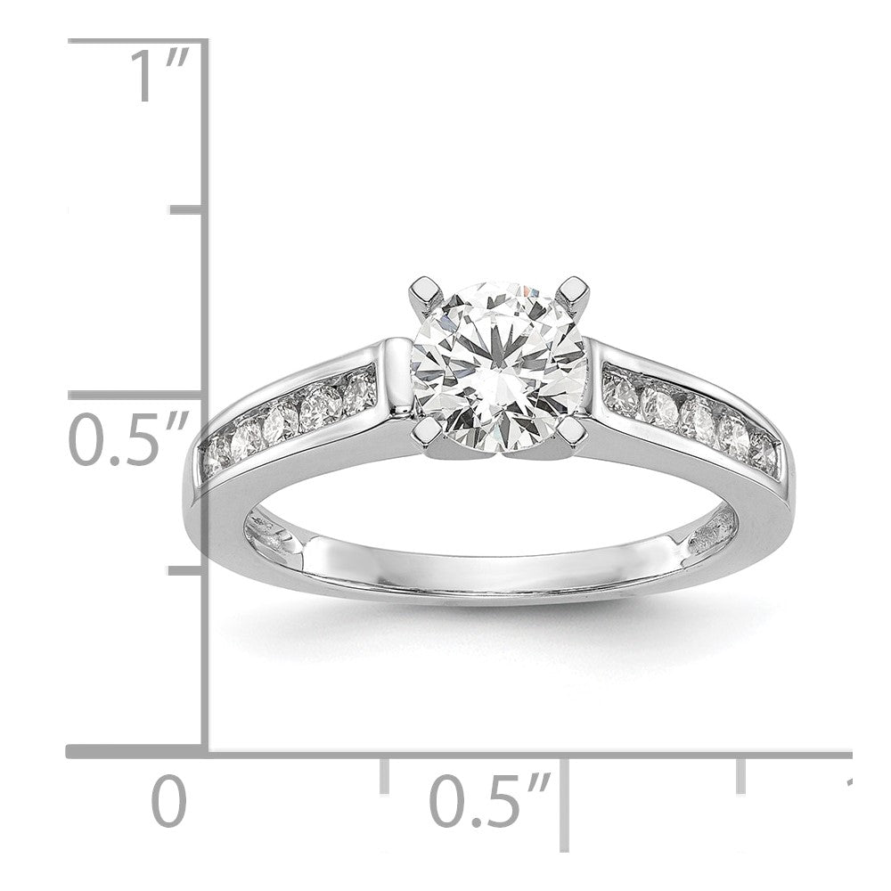 14k White Gold 1/4 Ct. Lab Grown Diamond VS/SI+ G+ Semi Mount Peg Set Engagement Ring