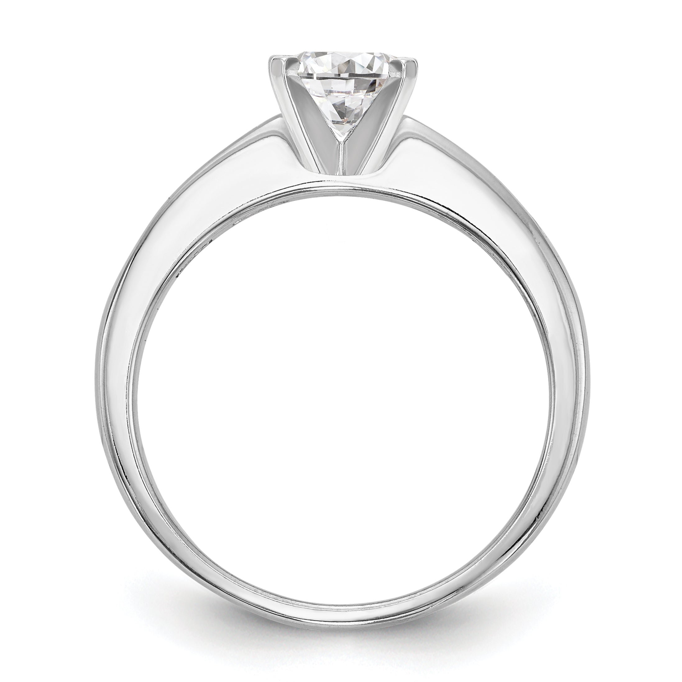 14K White Gold Peg Set 3/8 Carat Channel Princess Diamond Semi Mount Engagement Ring