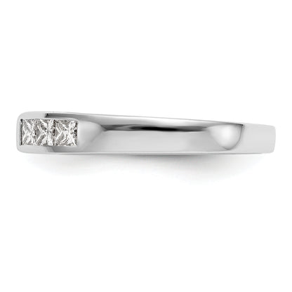 14K White Gold Peg Set 3/8 Carat Channel Princess Diamond Semi Mount Engagement Ring