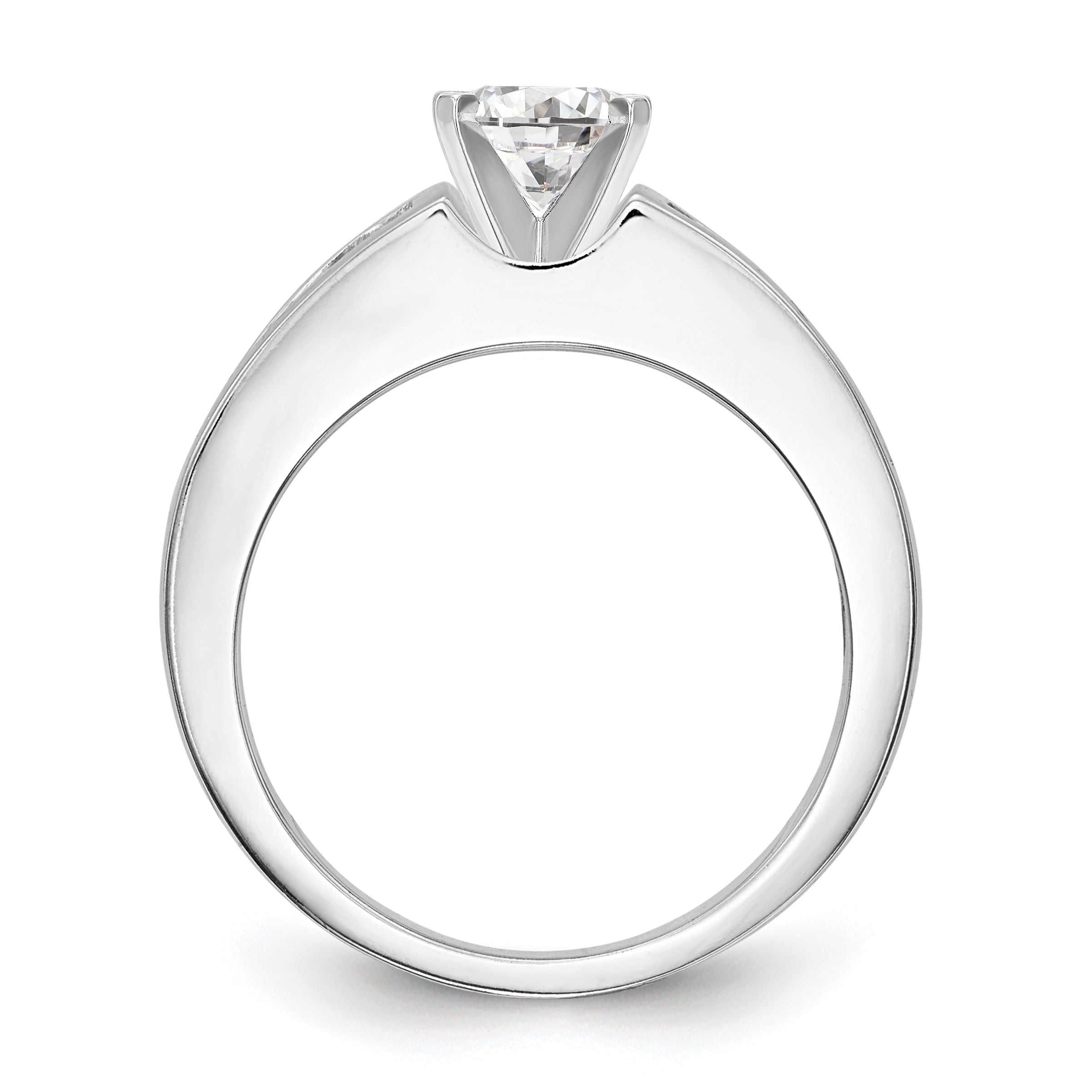 14K White Gold Peg Set 3/4 Carat Channel Princess Diamond Semi Mount Engagement Ring
