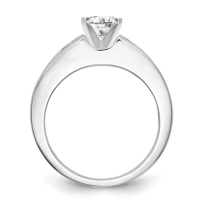 14K White Gold Peg Set 3/4 Carat Channel Princess Diamond Semi Mount Engagement Ring