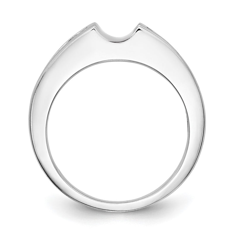 14K White Gold Peg Set 3/4 Carat Channel Princess Diamond Semi Mount Engagement Ring