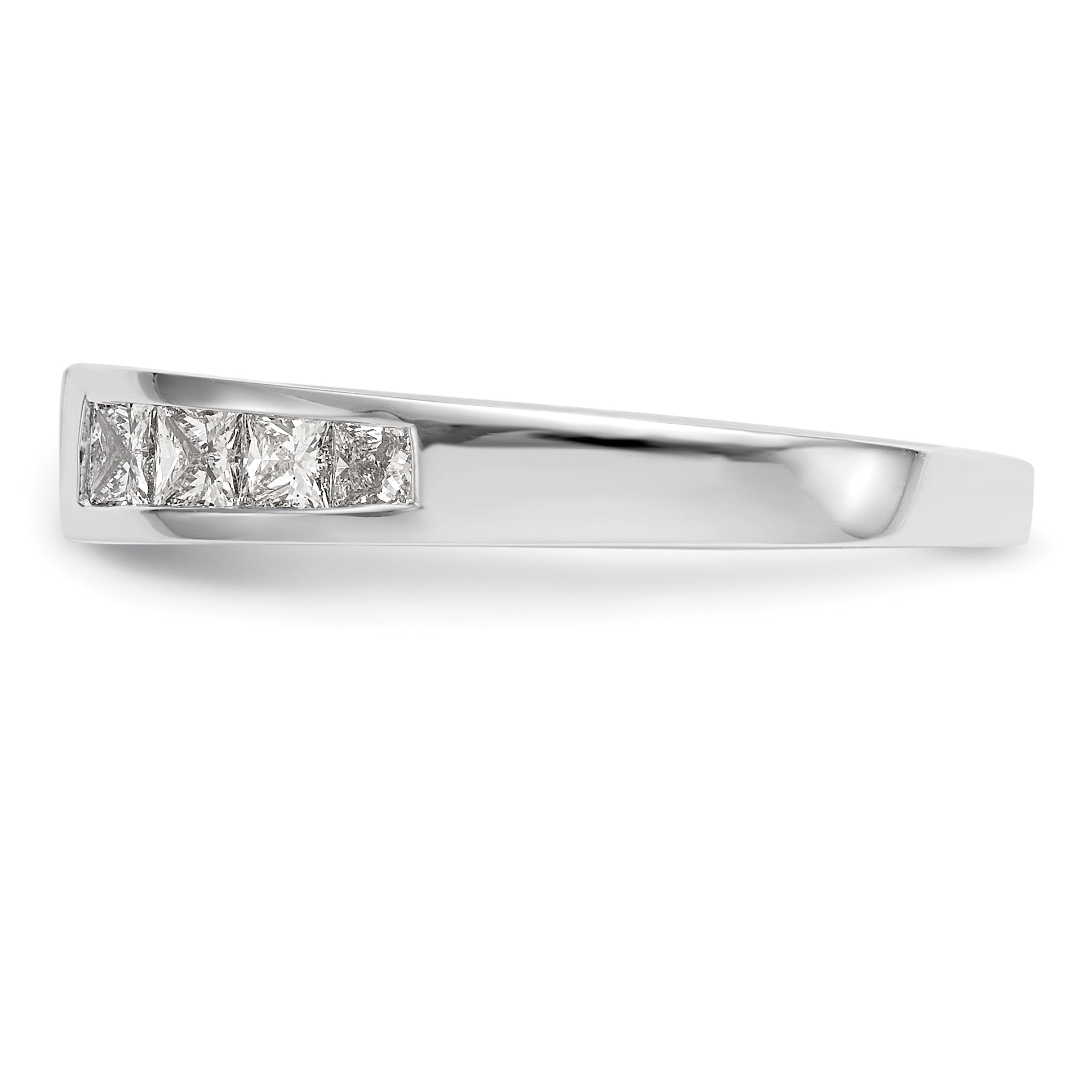 14K White Gold Peg Set 3/4 Carat Channel Princess Diamond Semi Mount Engagement Ring