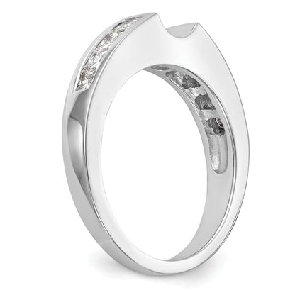 14K White Gold Peg Set 3/4 Carat Channel Princess Diamond Semi Mount Engagement Ring