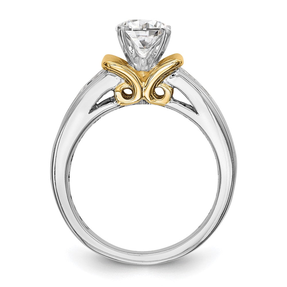 14k Two-tone Two Tone 5/8 Ct. Lab Grown Diamond VS/SI+ G+ Semi Mount Peg Set Engagement Ring