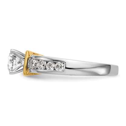 14k Two-tone Two Tone 5/8 Ct. Lab Grown Diamond VS/SI+ G+ Semi Mount Peg Set Engagement Ring