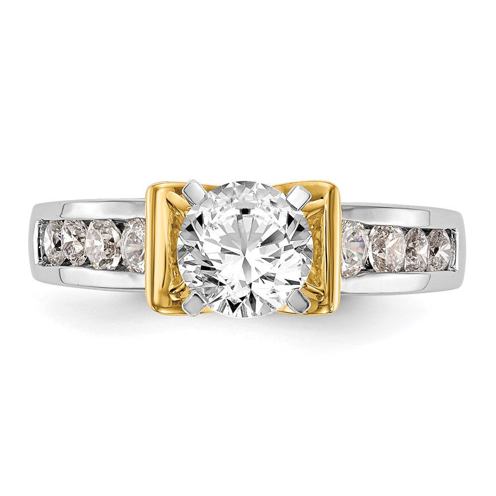 14k Two-tone Two Tone 5/8 Ct. Lab Grown Diamond VS/SI+ G+ Semi Mount Peg Set Engagement Ring