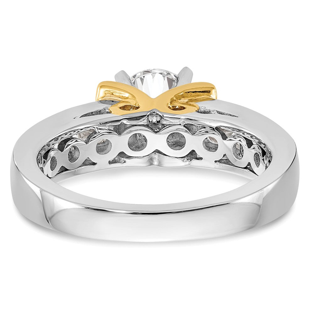 14k Two-tone Two Tone 5/8 Ct. Lab Grown Diamond VS/SI+ G+ Semi Mount Peg Set Engagement Ring