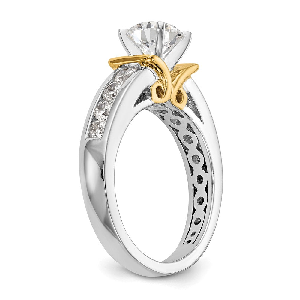 14k Two-tone Two Tone 5/8 Ct. Lab Grown Diamond VS/SI+ G+ Semi Mount Peg Set Engagement Ring