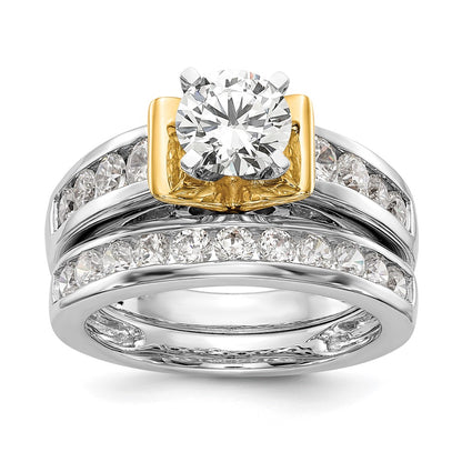 14k Two-tone Two Tone 5/8 Ct. Lab Grown Diamond VS/SI+ G+ Semi Mount Peg Set Engagement Ring