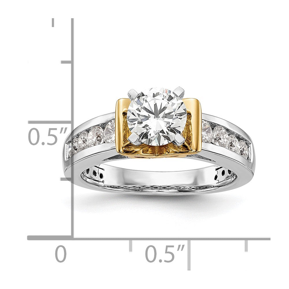 14k Two-tone Two Tone 5/8 Ct. Lab Grown Diamond VS/SI+ G+ Semi Mount Peg Set Engagement Ring
