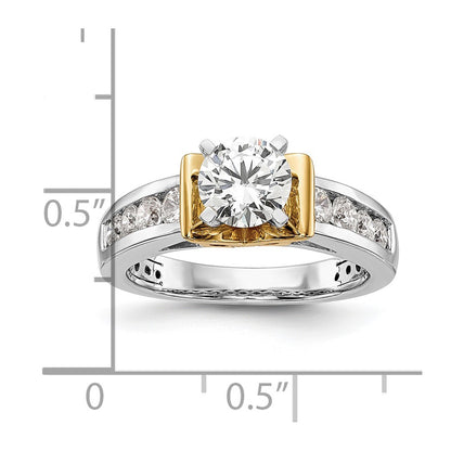 14k Two-tone Two Tone 5/8 Ct. Lab Grown Diamond VS/SI+ G+ Semi Mount Peg Set Engagement Ring