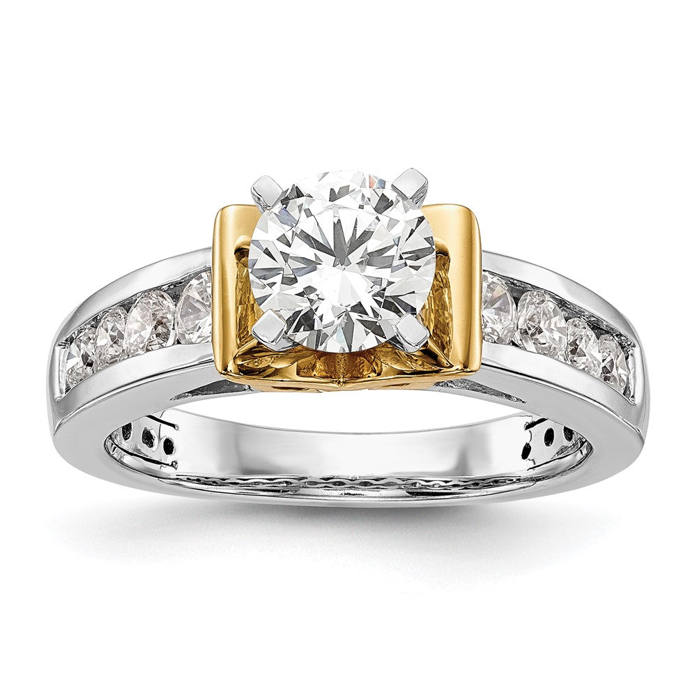 14k Two-tone Two Tone 5/8 Ct. Lab Grown Diamond VS/SI+ G+ Semi Mount Peg Set Engagement Ring