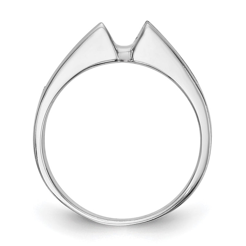 14K White Gold Peg Set 3/8 Carat Channel Princess Diamond Semi Mount Engagement Ring