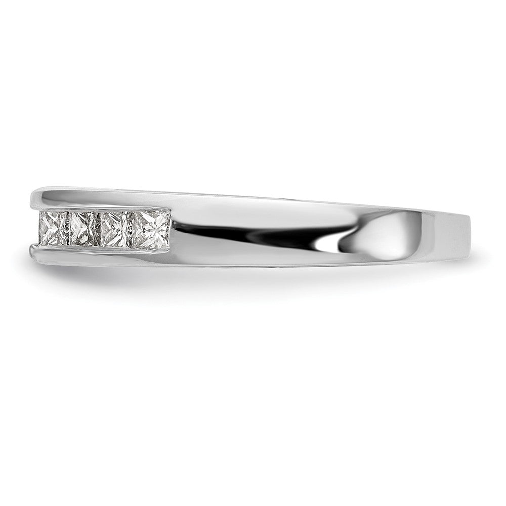 14K White Gold Peg Set 3/8 Carat Channel Princess Diamond Semi Mount Engagement Ring