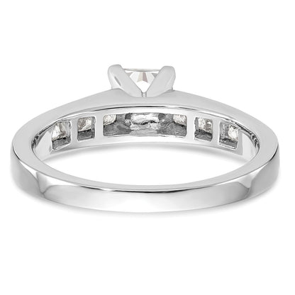 14K White Gold Peg Set 3/8 Carat Channel Princess Diamond Semi Mount Engagement Ring