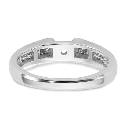 14K White Gold Peg Set 1/2 Carat Channel Princess Diamond Semi Mount Engagement Ring