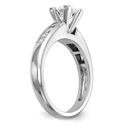 14K White Gold Peg Set 1/2 Carat Channel Princess Diamond Semi Mount Engagement Ring