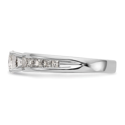 14K White Gold Peg Set 1 Carat Channel Princess Diamond Semi Mount Engagement Ring