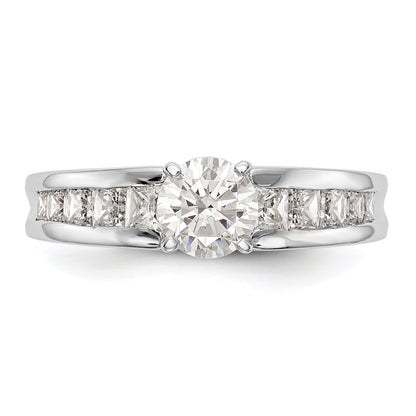 14K White Gold Peg Set 1 Carat Channel Princess Diamond Semi Mount Engagement Ring