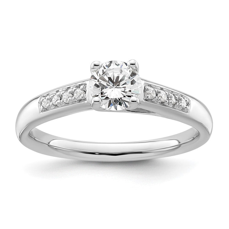 14K White Gold Simulated Diamond Engagement Ring