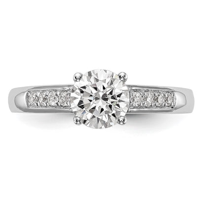 14K White Gold Simulated Diamond Engagement Ring