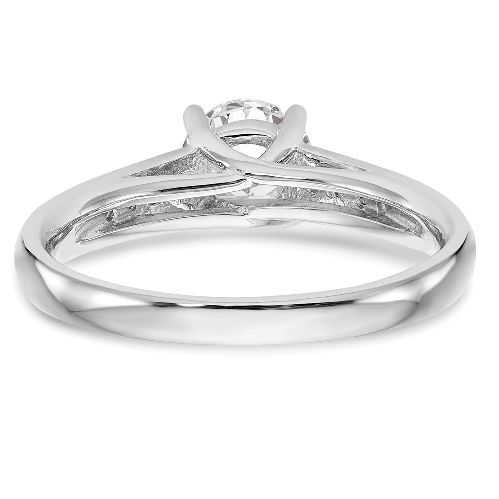 14K White Gold Simulated Diamond Engagement Ring