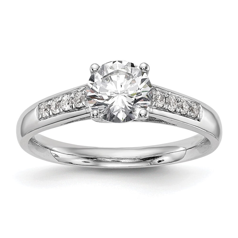 14K White Gold Simulated Diamond Engagement Ring