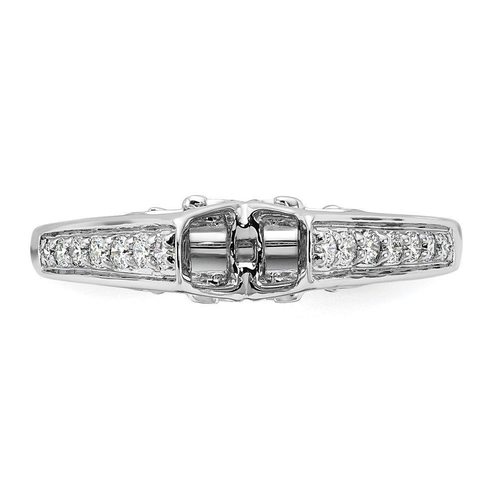 14k White Gold 1/5 Ct. Lab Grown Diamond VS/SI+ G+ Semi-Mount Pet Set Engagement Ring
