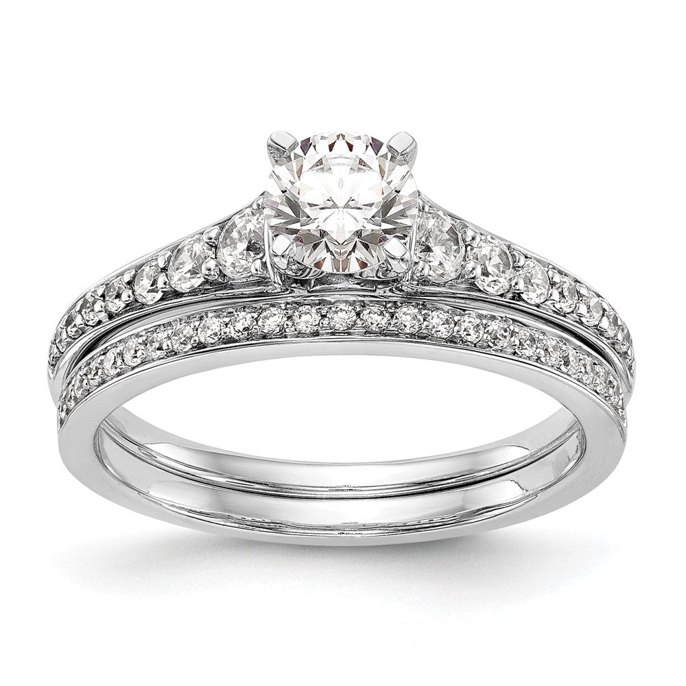14k White Gold 1/3 Ct. Lab Grown Diamond VS/SI+ G+ Semi Mount Peg Set Engagement Ring