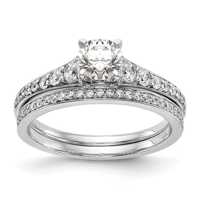14k White Gold 1/3 Ct. Lab Grown Diamond VS/SI+ G+ Semi Mount Peg Set Engagement Ring