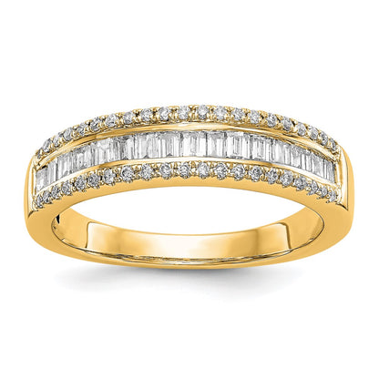 14K Yellow Gold Diamond Wedding Band Ring