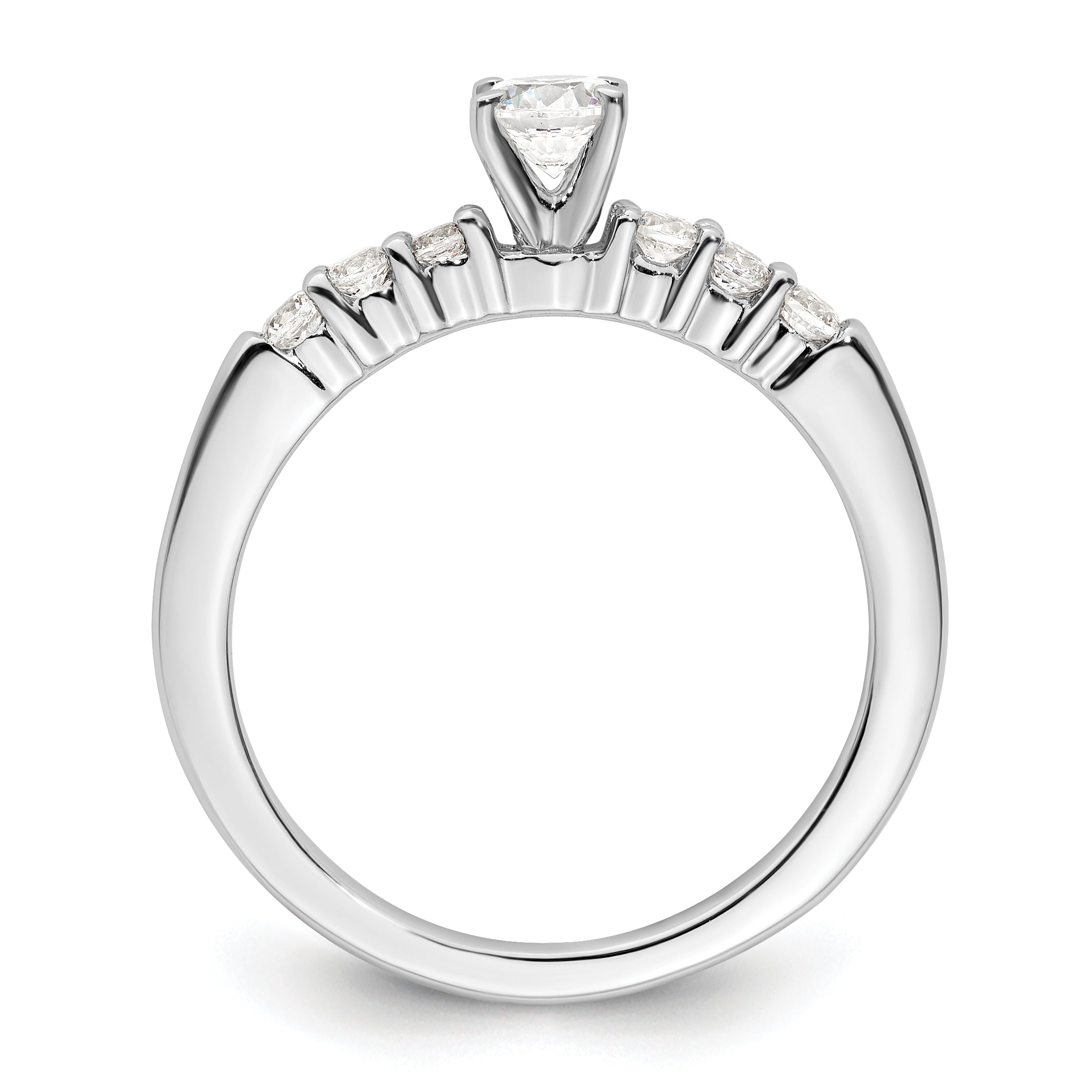 14K White Gold Peg Set 1/4 Carat Diamond Semi Mount Engagement Ring